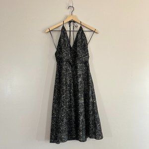 Express Black Spatter Print Silk Dress Womens Size 12 NWT